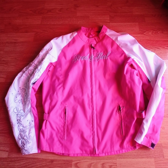 *Motorcycle Coat, Street & Steel women's Plus pink  sz. 2X - Picture 1 of 16